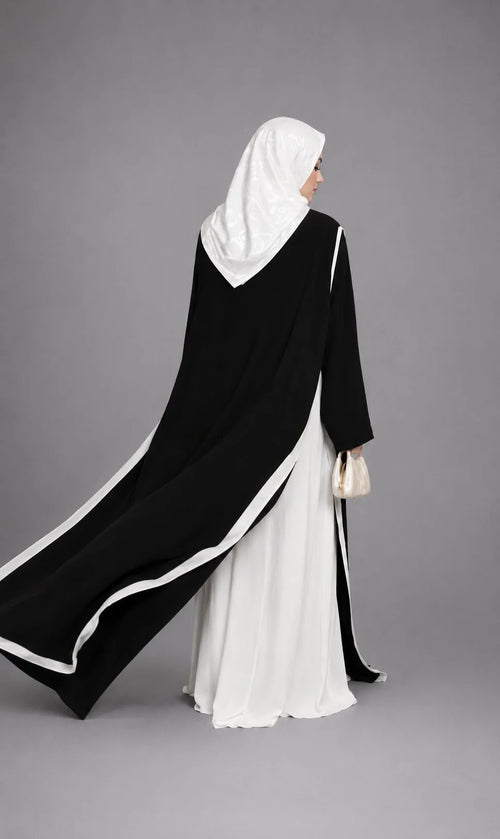 Abaya Layla – Nidha Premium, Liseré Contrastant | ZYNA
