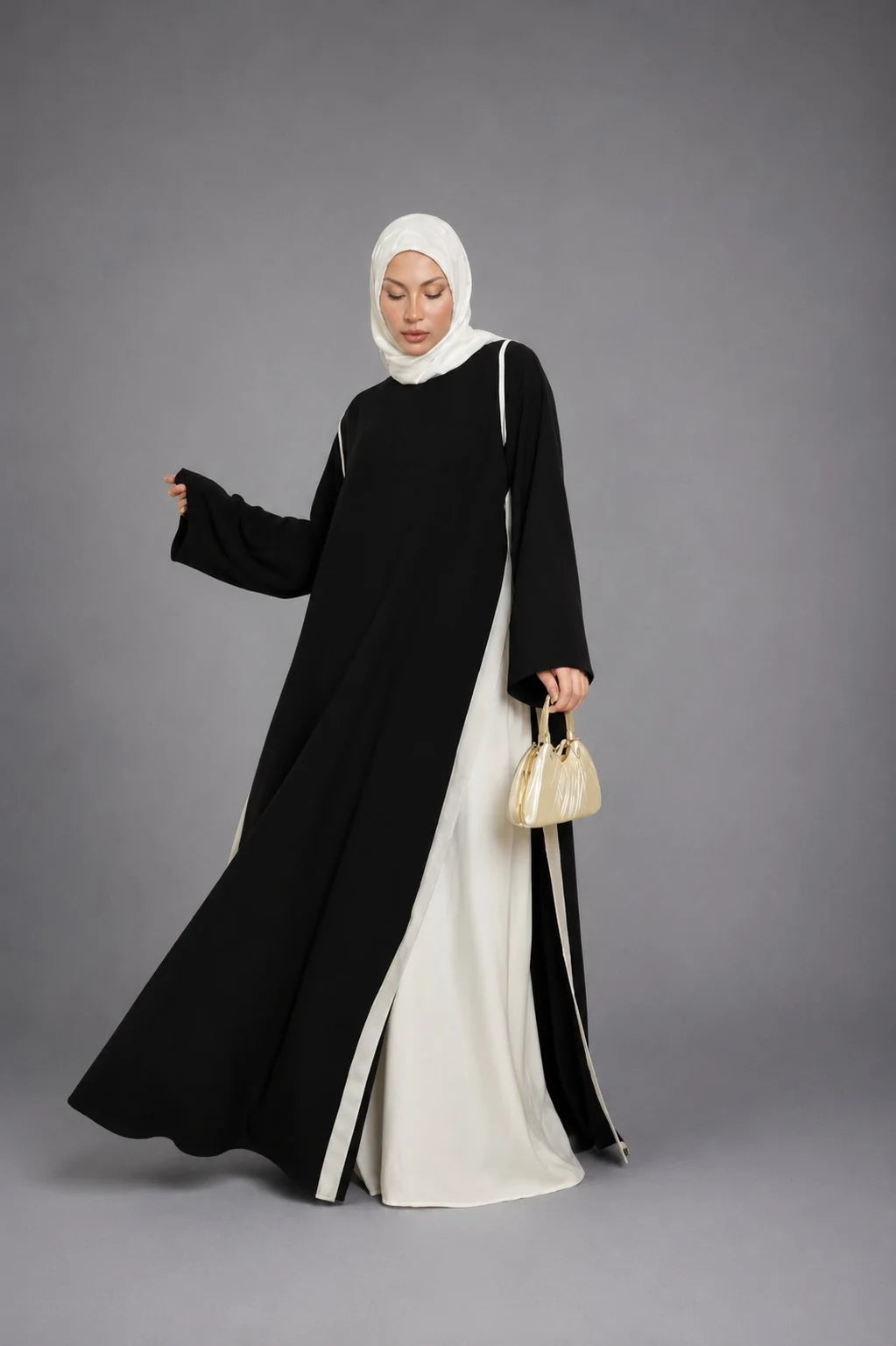 Abaya Layla – Nidha Premium, Liseré Contrastant | ZYNA