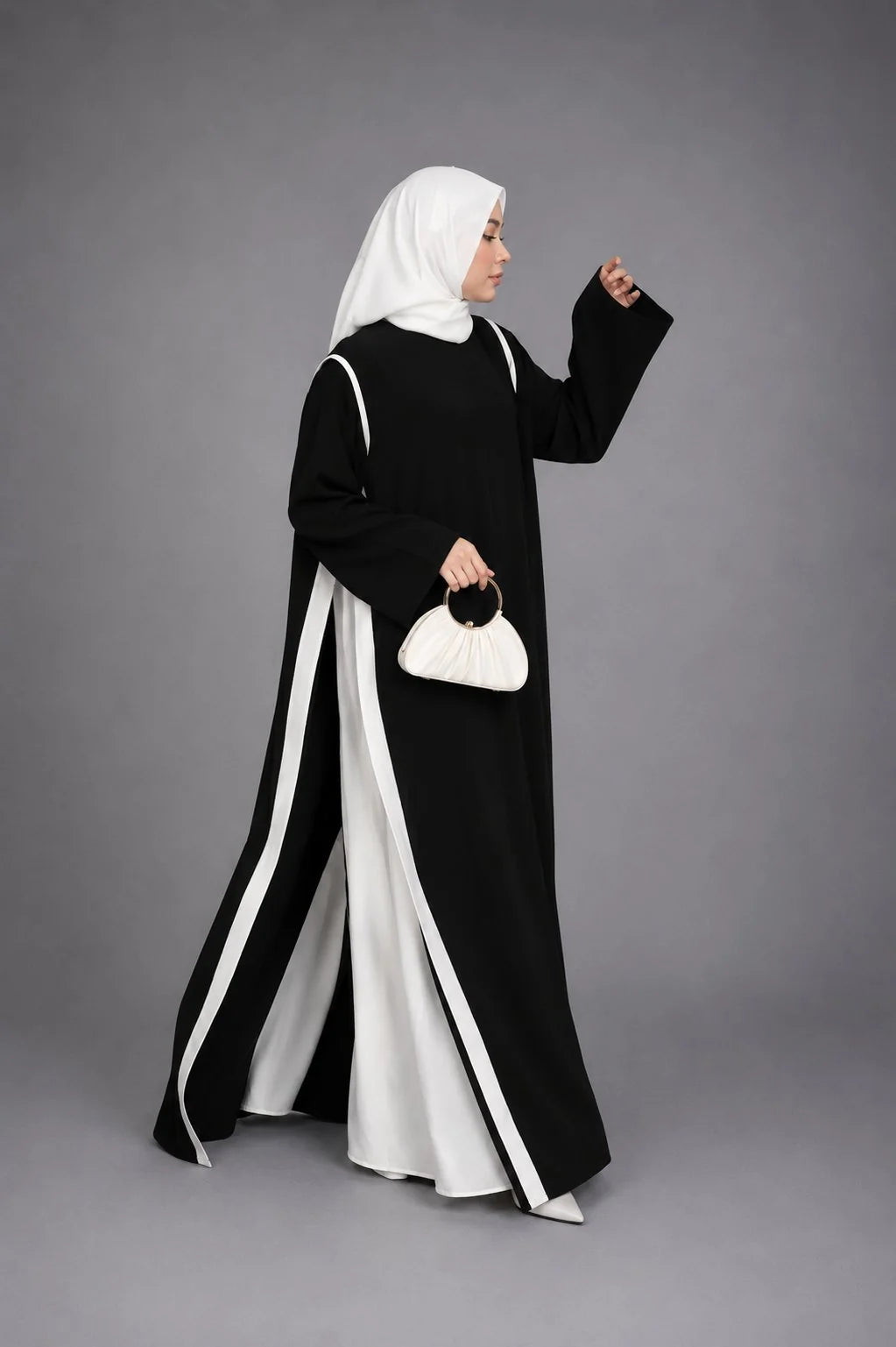 Abaya Layla – Nidha Premium, Liseré Contrastant | ZYNA