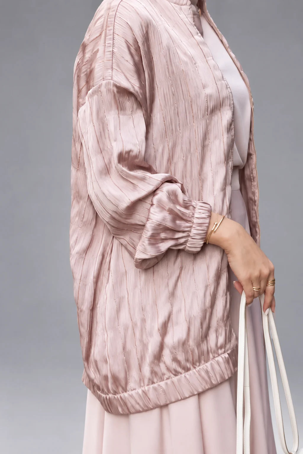Ensemble 3 Pièces Satin Plissé – Bomber, Haut & Jupe | ZYNA